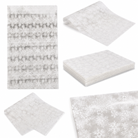 Papier d'emballage élégant à motif flocon de neige, nouveau design, motif floral personnalisé, imprimé à l'encre, film OPP imperméable