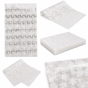 Papel de Regalo Elegante con Diseño de Copos de Nieve, Patrón Floral Personalizado, Impresión en Tinta, Película OPP Impermeable - Product Image 2