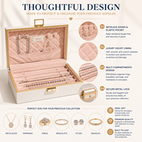 Boîte de rangement de bijoux de luxe, grande capacité, boîte de rangement pour bijoux, collier, bracelet, bague, emballage cadeau avec logo personnalisé