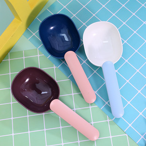 Pet Food Scoop With Lid Sealing Clip Blue White Brown <b>ABS</b> Durable For Cat Dog Feeding Supplies - Product Image 1