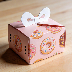 Groothandel grote witte kartonnen donutdoos met matte laminatie voor cadeauverpakkingen - Product Image 2