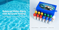 Kit de test de piscine 9-en-1, kit de test chimique de l'eau de spa pour le chlore, le pH et la demande en acide