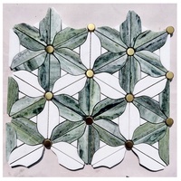 Mélange de carreaux de mosaïque en marbre beige jet d'eau Hôtels Restaurants Balcons Salles de bains Cafés Cuisine Usage extérieur Carrelage de sol en pierre