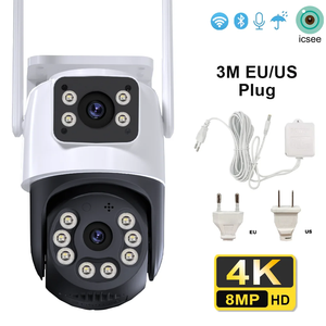 8MP ngoài trời Wifi PTZ camera ống kính kép Màn hình kép ai tự động theo dõi IP video giám sát Camera CCTV hai chiều âm thanh - Product Image 1