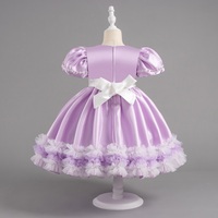 Vente en gros de robe de soirée pour filles DOVEARK vêtements pour enfants à manches bouffantes appliques de fleurs violettes robes de soirée de mariage costumes d'anniversaire
