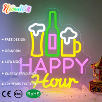 Letrero LED de Neón Neonawall Happy Hour, Decoración de Pared para Hogar, Bar, Club, Fiesta, Boda, Cumpleaños, Decoración Navideña