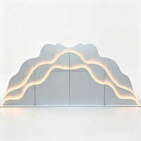 Panneau de fond ondulé en métal pour mariage, avec éclairage LED, sans assemblage, pour la décoration de scène d'événements et de fêtes - Vente en gros usine
