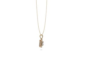 Collier pendentif en diamant de laboratoire taille Asscher, design déco avec un look émeraude vintage, en or massif, bijoux de mariée minimalistes - Product Image 4
