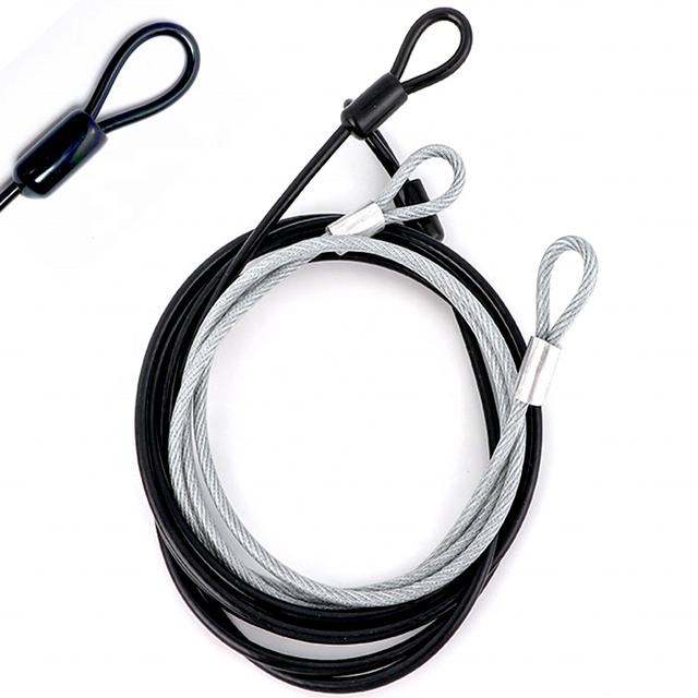 Lumintrail 4 Foot 3mm Braided Steel Coated Security Cable Luggage Lock Safety Cable Wire Double Loop