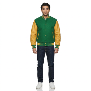 Custom Men's Wool Letterman Real <b>Leather</b> Varsity Jacket With Custom Colors Embroidery Logo CollegeBaseballjacket for men - Product Image 1
