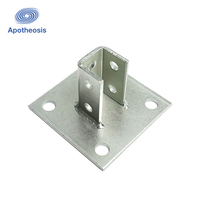 Support de poteau triangulaire simple face en aluminium réglable avec placage en zinc