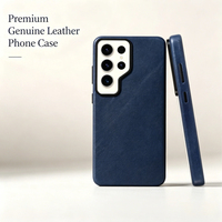 Étui de téléphone de luxe en cuir véritable, fin, entièrement enveloppant, antichoc, pour S26 Ultra, logo personnalisé, fabricant OEM ODM