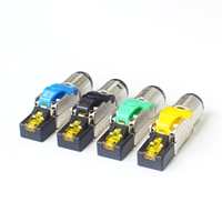 Conector RJ45 CAT6 CAT6A CAT7 CAT8 8P8C, sin herramientas, aleación de Zinc, terminación Ethernet blindada, enchufes modulares/cabeza de cristal sin perforación