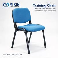 Chaise de bureau empilable à structure en acier stable, en tissu doux, simple, pour la formation, la réception, les salles de réunion, les bureaux, les halls d'accueil et l'usage quotidien