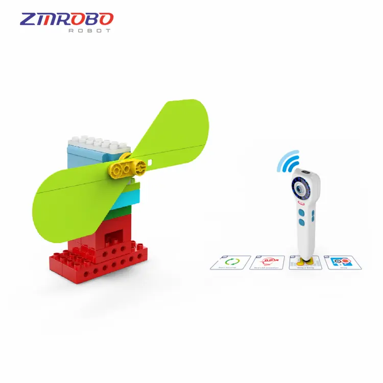 ZMROBO ขายส่ง STEM DIY อิฐขนาดใหญ่ WiseChild2,ชุดหุ่นยนต์เพื่อการศึกษาในห้องเรียนอาคารมอเตอร์ปากกาอัจฉริยะ