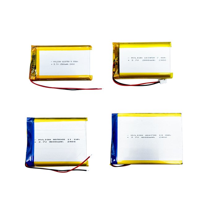 Factory Custom Pouch Lithium Ion 3.7V-3000mAh Polymer Batteries for Flashlights 7.4V 11.1V 14.8V 2600mAh 2000mAh 2200mAh