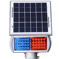 Rouge et Bleu Solaire led trafic barricade avertissement clignotant lumière solaire clignotant Led clignotant Lampe d'avertissement de trafic