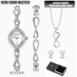 2025 New Fashion Analog Dial Display Casual <strong>Women's</strong> <strong>Watch</strong> <strong>Set</strong> with Pearl Dial Stainless Steel Chain Oval Diamond Quartz - Product Image 2