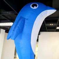 Modèle de Dauphin Gonflable Géant Bleu en Forme d'Animal Marin pour Décoration de Fête d'Anniversaire sur le Thème de l'Eau pour Enfants