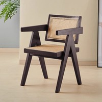 Chaise de salle à manger en bois massif vintage française de Chandigarh avec un design moderne, tabouret de table de style wabi-sabi pour hôtels et appartements