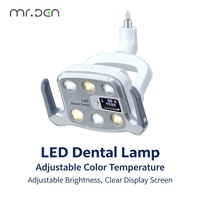 Lampe buccale LED Mr.Den à 6 ampoules pour fauteuil dentaire, en acier et plastique, lumière froide bicolore avec alimentation électrique