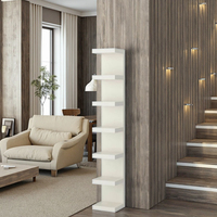 AILICHEN Simple Mobilier de Maison Moderne Bibliothèque en Bois Étagère de Rangement en Chêne Bambou Acier pour Salon Chambre École Hall