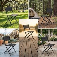 Chaise empilable en métal légère et polyvalente pour l'extérieur, le jardin, la plage, le bureau, le balcon