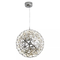 Plafonnier LED suspendu en forme de boule, en acier inoxydable, style Loft, luminaire décoratif d'intérieur