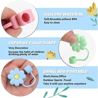 Nouveau réutilisable 10mm Silicone paille Topper gros Bar accessoires Silicone capuchon couvercle couvercle en forme de boire rose fleur paille couverture