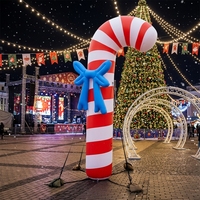 Décoration publicitaire de Noël en plein air, canne à sucre géante gonflable, modèle de bâton gonflable de Noël