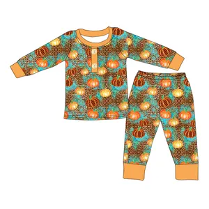 Thanksgiving Piyama Bayi Katun Pakaian Tidur Anak-anak Piyama Set Snug Fit Pola Desain Pjs