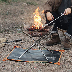 Tapis de foyer ignifuge réutilisable à revêtement en silicone et fibre de <span class=keywords><strong>verre</strong></span> Tapis de gril de terrasse et de patio de qualité supérieure Tapis de barbecue <span class=keywords><strong>sous</strong></span> le gril - Product Image 4