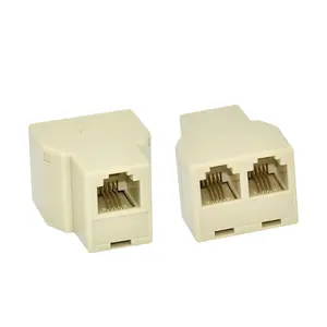 Promotion NEPCI RJ11 Tel-Jack-Modul XJY-US-09-6P4C 3-Wege-Koppler 1 bis 2 Buchse Adapter