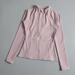 New Yoga Wear Ladies <b>Coat</b> Round High Elastic Loose Exercise Yoga Fitness <b>Long</b> Sleeve Stand-up Collar Yoga Tops - Product Image 5