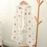 Peignoir de bain pour bébé en coton pur à quatre couches, écologique, à capuche, motif dessin animé, poncho portable, serviette de bain en guimauve
