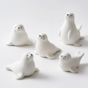 รูปปั้นสัตว์เลี้ยงลูกด้วยนมในทะเลตราประทับพร้อมสำหรับการวาดภาพรูปปั้นสัตว์เลี้ยงลูกด้วยนมในทะเลที่ไม่ได้ทาสีด้วยการปรับแต่งอย่างเต็มรูปแบบ - Product Image 1