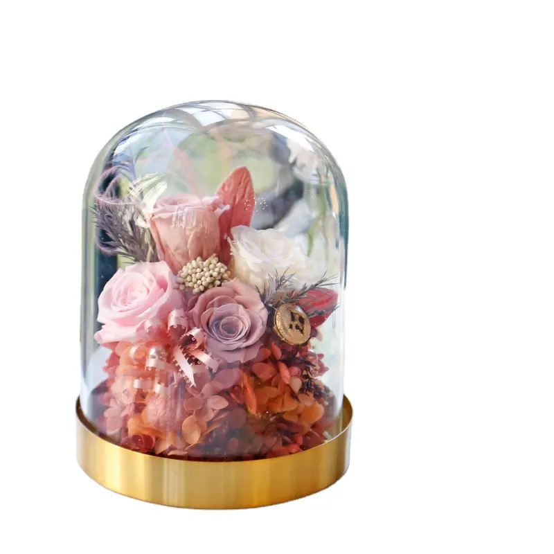 Every Love Factory Sale High Quality Creative Secret Garden Real Touch Preserved Rose In Glass Dome For Valentine's Day