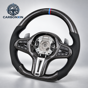 Volant chauffant en cuir et fibre de carbone personnalisé pour BMW G20 G28 G29 G30 G32 G38 Série 3 320i 325i 330i M3 M4 M5 X1 X2 X3 - Product Image 2