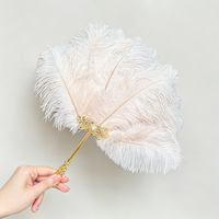Éventail décoratif en plumes pour fête rétro Gatsby des années 1920, spectacle de burlesque, carnaval, bal masqué, strip-tease, accessoires de fête