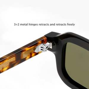Gafas de Sol Polarizadas con Lentes TAC y Logotipo Personalizado, Estilo Vintage 2025, para Hombre y Mujer, Protección UV400, Montura Cuadrada de Acetato, para Conducir - Product Image 3
