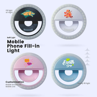 Lumière selfie personnalisée pour téléphone, LED pour support, clip portable sur trépied avec support de caméra rechargeable, bâton de selfie, anneau lumineux pour téléphone portable