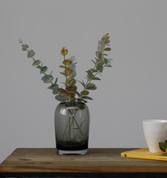 Fleurs d'eucalyptus nordiques en PU imprimées en 3D, feuilles de luxe, différentes couleurs, longues tiges, feuilles d'eucalyptus vertes pour bouquet
