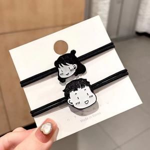 Coleteros de pareja de dibujos animados de estilo coreano, color blanco y negro, alta elasticidad, uso diario para niños y niñas, hechos en Corea - Product Image 1