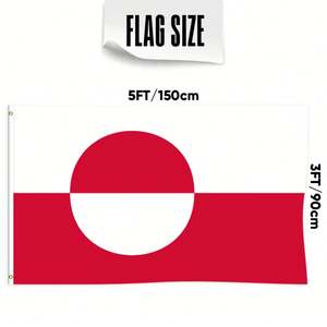 <span class=keywords><strong>Bandera</strong></span> de <span class=keywords><strong>Groenlandia</strong></span> Personalizable de 3x5 pies, Estilo Gallardete de una Sola Cara para Banderas Nacionales y Banderas de Exhibición, Impresa a Pedido - Product Image 2
