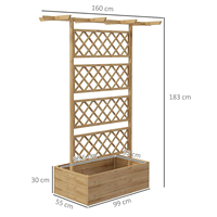 Jardinière carrée traditionnelle en bois, grande, avec treillis, pour potager surélevé, écran d'intimité, pour cultiver légumes, herbes et fleurs dans le jardin ou sur la terrasse