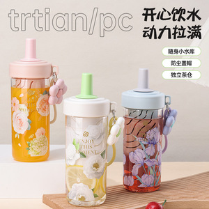 Yizhen Straw Cup With <b>Tea</b> <b>Infuser</b> 500Ml Portable Plastic Drinkware For Students Back To School - Product Image 2