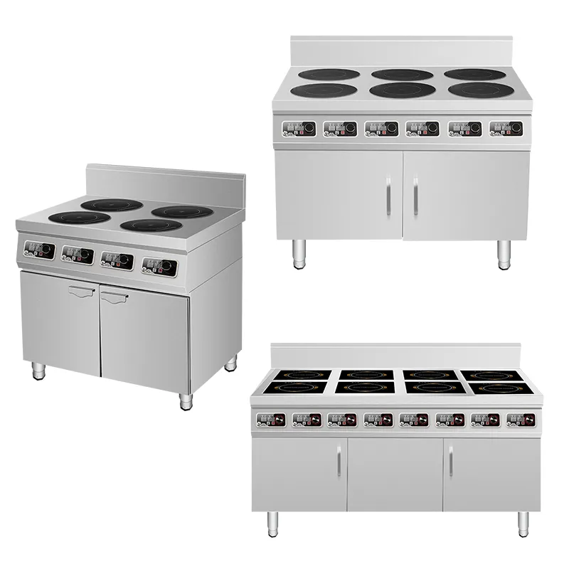 Ristorante commerciale cucina a induzione con armadio etl CE piano cottura 3500w elettrico 5000W 4500W 2 4 6 8 bruciatore watt fabbrica stufa piatta