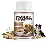 Tablet Kunyah Peningkat Imunitas Anjing Kucing, Pendukung Sistem Imunitas, Campuran Vitamin & Mineral, Layanan Label Pribadi OEM
