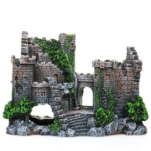 Decoración de Pecera de Resina Ecológica 806, Estilo Retro de <span class=keywords><strong>Castillo</strong></span>, Adorno de Paisajismo de Acuario con Forma de Roca y <span class=keywords><strong>Cueva</strong></span>, Venta Directa de Fábrica - Product Image 5