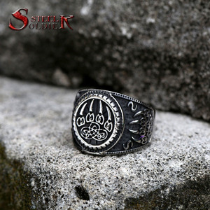 Anillo de Pata de Oso Vikingo de Acero Inoxidable, <span class=keywords><strong>Veles</strong></span> Eslavos para Hombre, Regalo Creativo, Venta Al por Mayor - Product Image 2